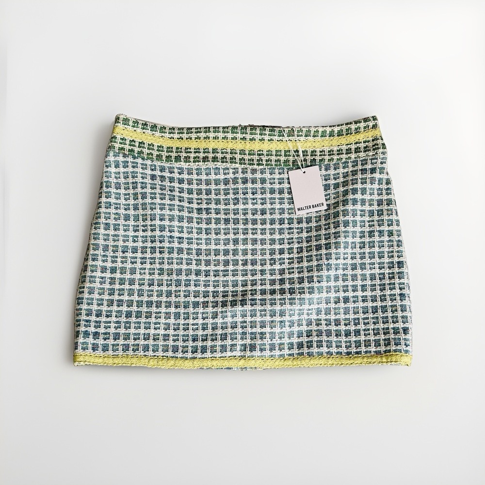 Walter Baker Mandy Mini Skirt 12 Valley Blue Tweed Preppy Mod W4597 NWT $198